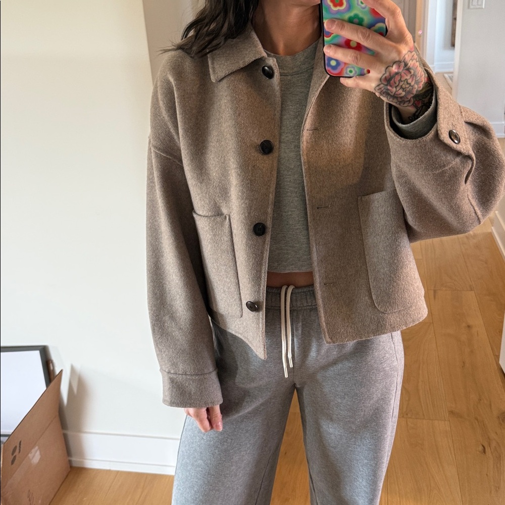 Zara Taupe Wool Blend Jacket - Picture 8 of 8